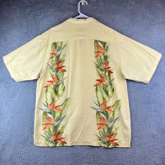 Tommy Bahama Men's  Floral Print 100% Silk Short Sleeve Button Down Shirt M - Picture 2 of 6